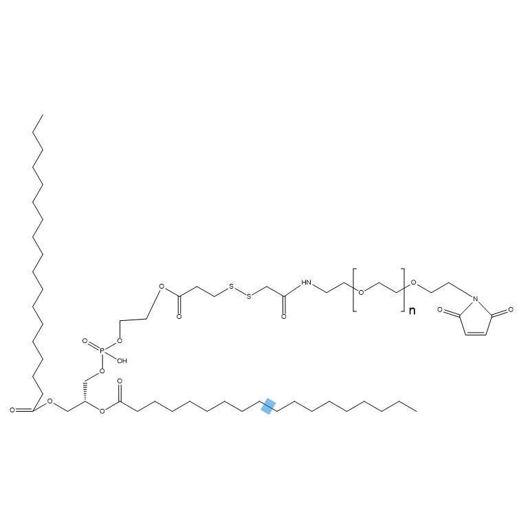 DSPE-SS-PEG-MAL,二硬脂酰基磷脂酰乙醇胺-双硫键-聚乙二醇-马来酰亚胺