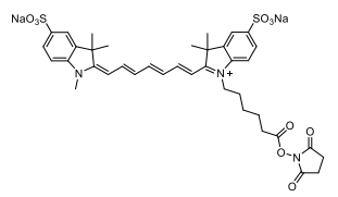 Sulfo-Cy7-NHS,磺酸基七甲川花菁染料-N-羟基琥珀酰亚胺