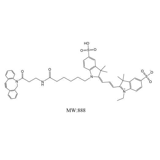 Sulfo Cyanine3-DBCO 水溶性磺化菁染料-二苯基环辛炔的应用