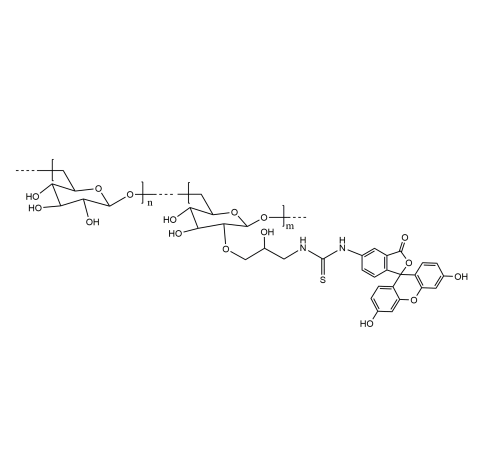 CAS：60842-46-8 异硫氰酸荧光素-葡聚糖 FITC-Dex 的结构