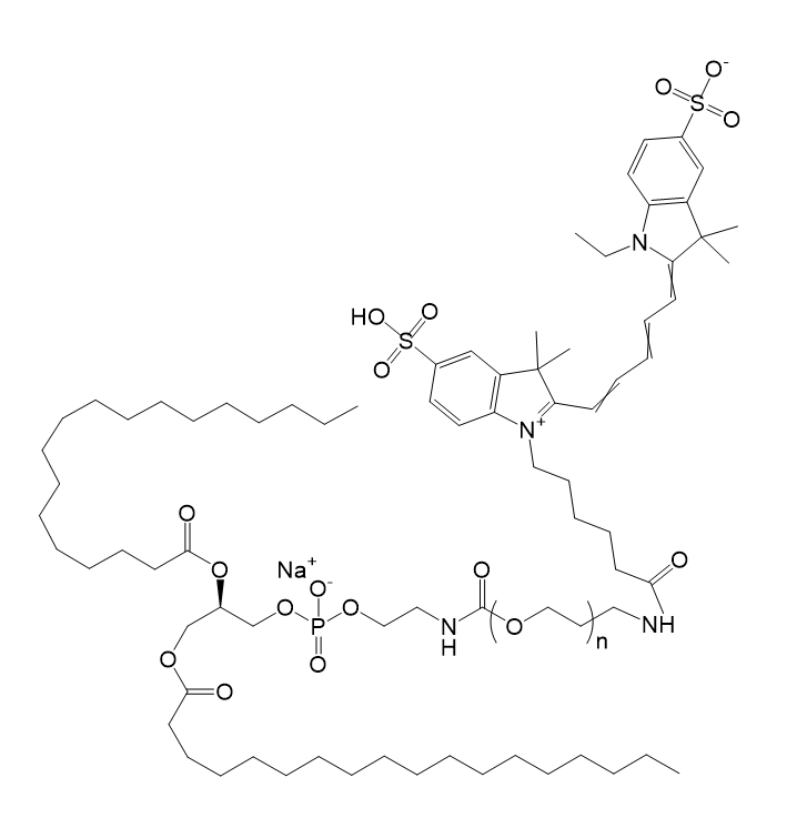 DSPE-PEG-CY5,二硬脂酰磷脂酰乙酰胺-聚乙二醇-五甲川菁类染料