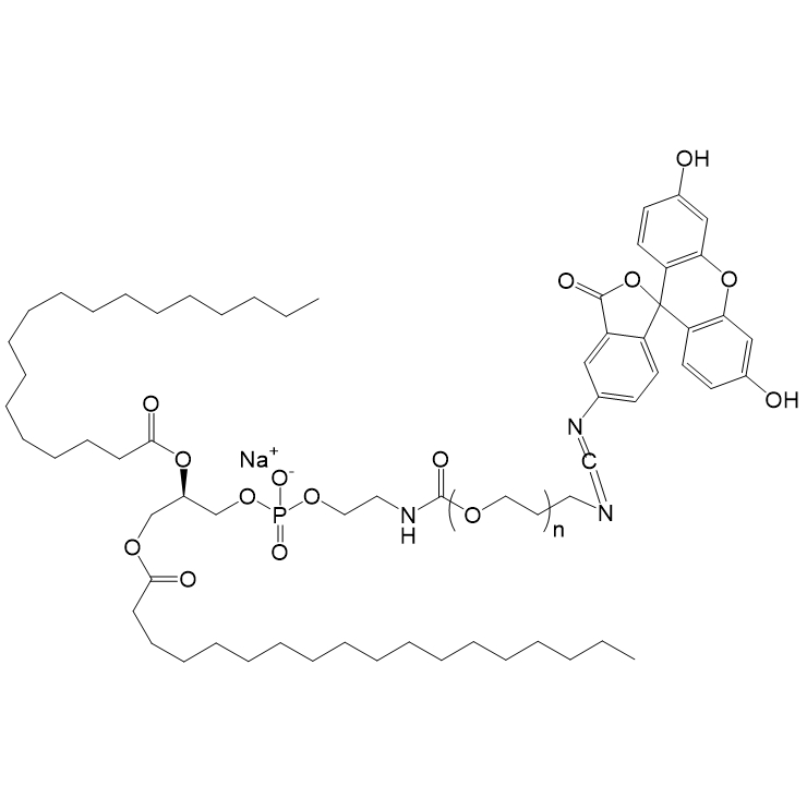 DSPE-PEG-FITC,二硬脂酰磷脂酰乙酰胺-聚乙二醇-异硫氰酸荧光素酯