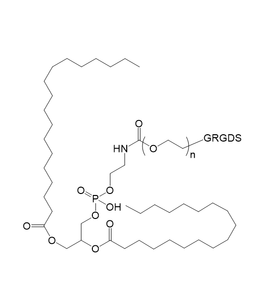 DSPE-PEG-GRGDS,二硬脂酰基磷脂酰乙醇胺-聚乙二醇-抗黏附多肽