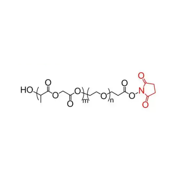 PLGA-PEG-NHS 聚乳酸-羟基乙酸共聚物-聚乙二醇-活性酯 MW：10000,5000 结构特点  
