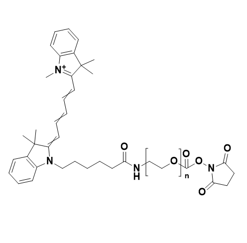 CY5-PEG-NHS,五甲川花菁染料-聚乙二醇-N-羟基琥珀酰亚胺酯