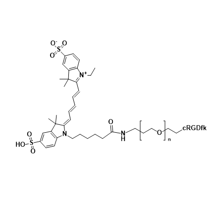 Cy5-PEG-cRGDfk,五甲川花菁染料-聚乙二醇-cRGDfk肽