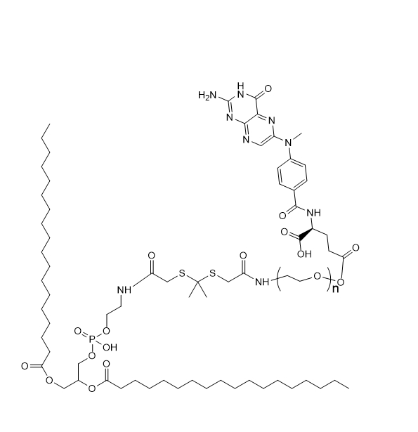 DSPE-TK-PEG-FA,二硬脂酰基磷脂酰乙醇胺-酮缩硫醇键-聚乙二醇-叶酸