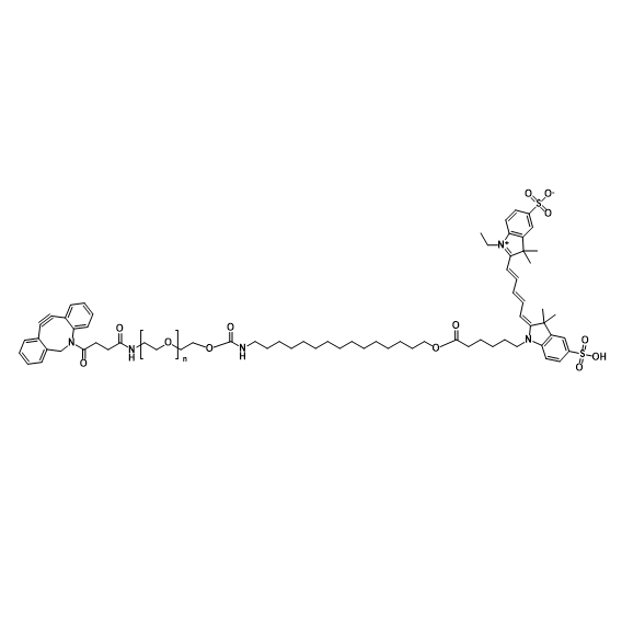 DBCO-PEG-HDA-CY5,二苯基环辛炔-聚乙二醇-十六烷基酰胺-五甲川花菁染料