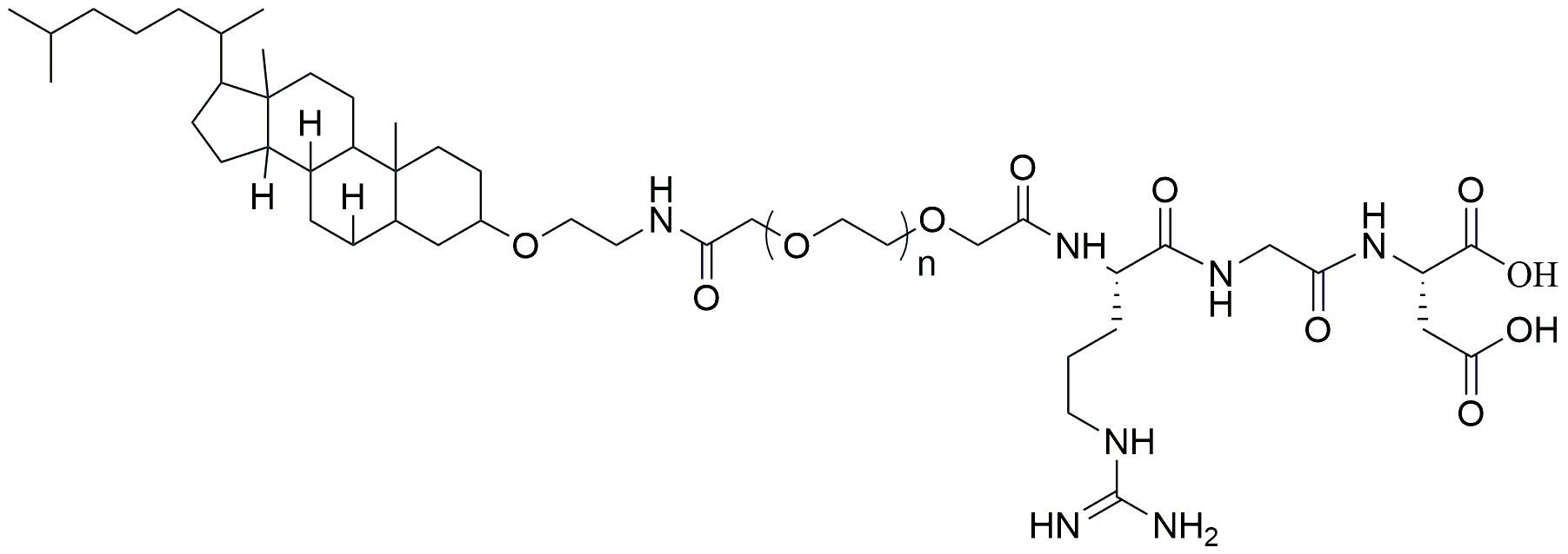 CHOL-PEG-RGD合成RGD-PEG和带有响应性的RGD-PEG脂质体