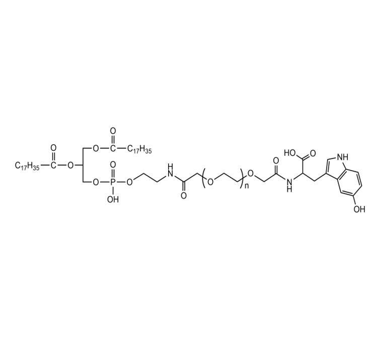 DSPE-PEG-5-HT,二硬脂酰磷脂酰乙酰胺-聚乙二醇-L-5-羟基色氨酸