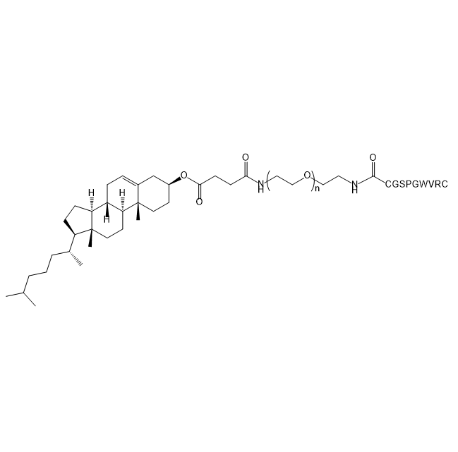 cholesterol-PEG-CGSPGWVRC,胆固醇-聚乙二醇-CGSPGWVRC肽