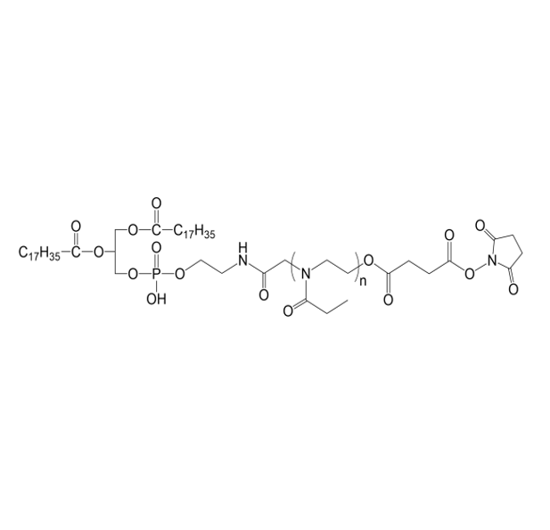 DSPE-PEOZ-NHS,二硬脂酰磷脂酰乙醇胺-聚(2-乙基-2-噁唑啉)-活性酯