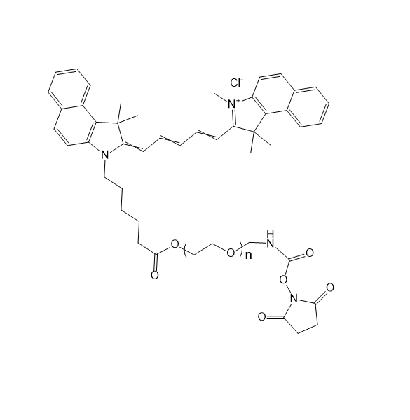 Cy5.5-PEG-NHS,菁染料Cy5.5-聚乙二醇-N-羟基琥珀酰亚胺酯