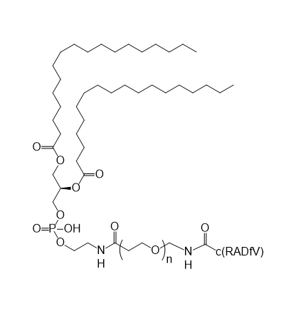 DSPE-PEG-c(RADfV),二硬脂酰基磷脂酰乙醇胺-聚乙二醇-cyclo(RADfV)肽
