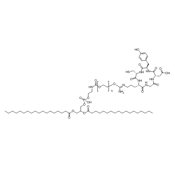 DSPE-PEG-cyclo(RGDyC),二硬脂酰基磷脂酰乙醇胺-聚乙二醇-cyclo(RGDyC)肽