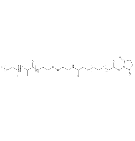 PLGA-SS-PEG-NHS,聚乳酸-羟基乙酸共聚物-双硫键-聚乙二醇-活性酯