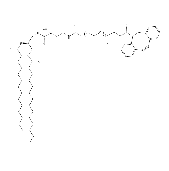 DMPE-PEG-DBCO,1,2-二肉豆蔻酰基-sn-甘油-3-磷酰乙醇胺-聚乙二醇-二苯基环辛炔