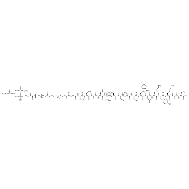 DSPE-TK-PEG-LSALTPSPSWLKYKAL,二硬脂酰基磷脂酰乙醇胺-酮缩硫醇-聚乙二醇-LASLT肽