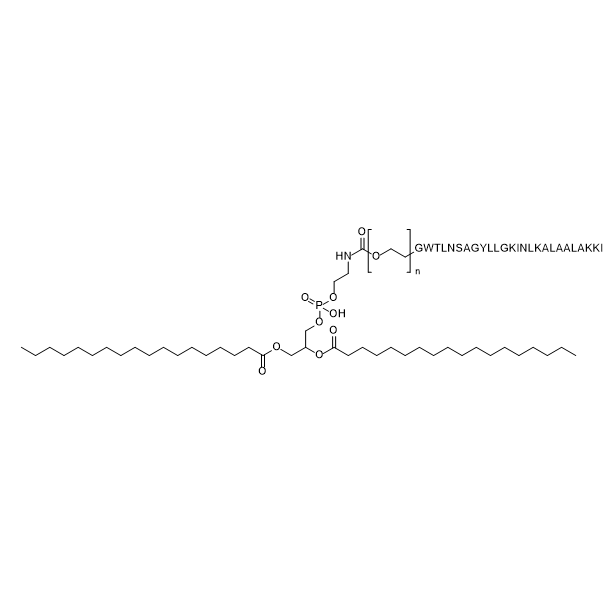 DSPE-PEG-GWTLNSAGYLLGKINLKALAALAKKI,二硬脂酰基磷脂酰乙醇胺-聚乙二醇 -GWTLNSAGYLLGKINLKALAALAKKI