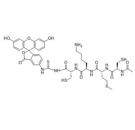FITC-Cys-Met-Lys-Cys-Amide,异硫氰酸荧光素-半胱氨酸-蛋氨酸-赖氨酸-半胱氨酸-酰胺