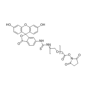 FITC-PEG-NHS,异硫氰酸荧光素-聚乙二醇-N-羟基琥珀酰亚胺酯