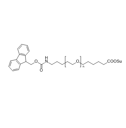 FmocNH-(CH2)3-PEG-(CH2)5-COOSu,芴甲氧羰基-N-氨丙基-聚乙二醇-己酸琥珀酰亚胺酯
