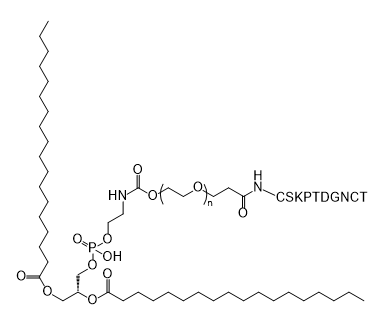 DSPE-PEG-CSKPTDGNCT,二硬脂酰基磷脂酰乙醇胺-聚乙二醇-环肽 CSKPTDGNCT