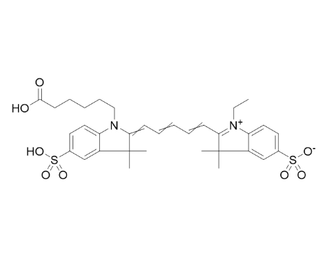 Sulfo-Cy5 NHS 磺酸化菁染料CY5琥珀酰亚胺活性酯的结构式分析