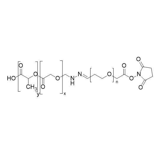 PLGA-Hyd-PEG-NHS,聚乳酸-羟基乙酸共聚物-腙键-聚乙二醇-N-羟基琥珀酰亚胺酯