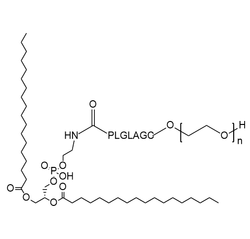 PEG-PLGLAGC-DSPE,聚乙二醇-PLGLAGC多肽-二硬脂酰磷脂酰乙醇胺