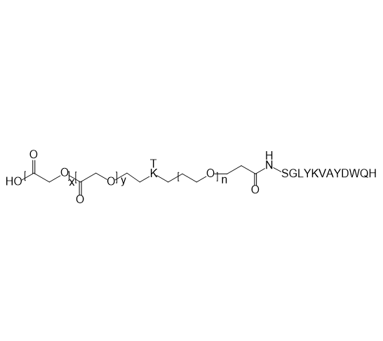 PLGA-TK-PEG-SGLYKVAYDWQH,聚乳酸羟基乙酸共聚物-酮缩硫醇-聚乙二醇-SGLYKVAYDWQH肽
