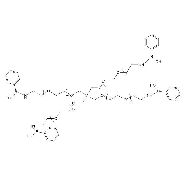 4-arm-PEG-PBA与含邻二醇的生物分子的相互作用  