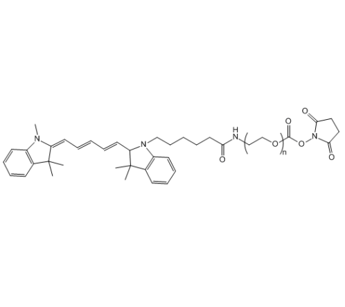 Cy5-PEG-SC,五甲川花菁染料-聚乙二醇-琥珀酰亚胺碳酸酯
